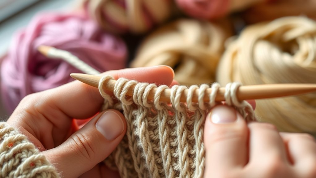 creating fabric through knitting