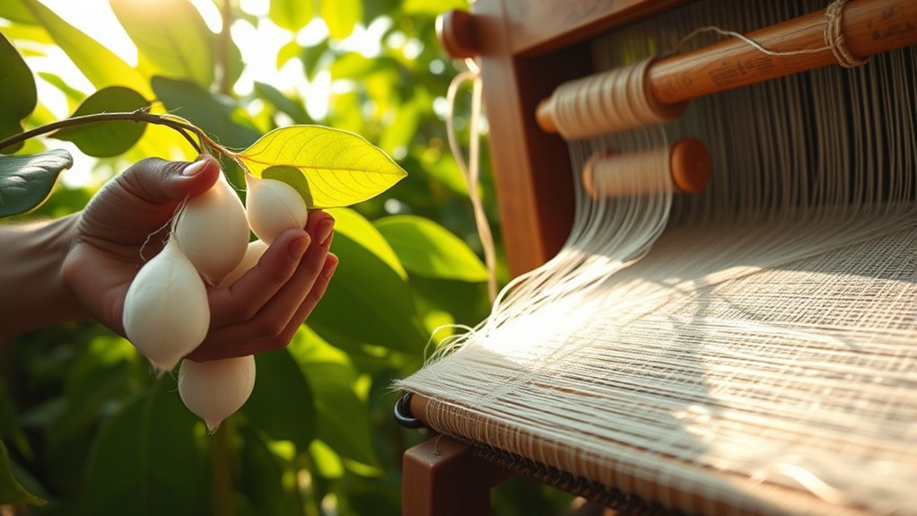 silk harvesting and weaving